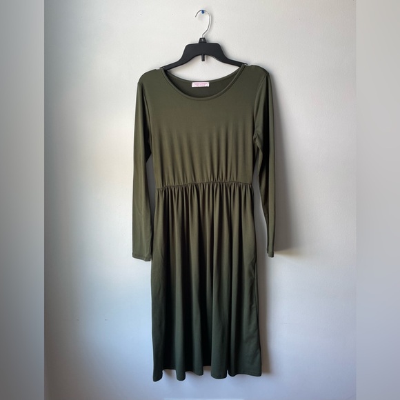 Olive Green Colored Brendall Dress - Picture 5 of 7